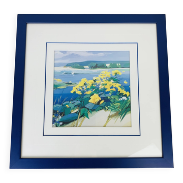 Painting reproduction by Jean Brissoni, seaside landscape