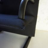 Fauteuil par Burkhard Vogtherr par Arflex vintage Black Canvas  T-Line 1984