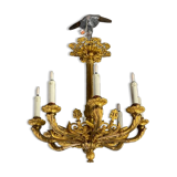 Golden bronze lustre 8 bras de lumière, france first half of the 19th century