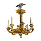 Lustre en bronze doré 8 bras de lumière, france première moitié du xixème siècle