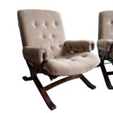 Set of 2 vintage westnofa style club armchairs