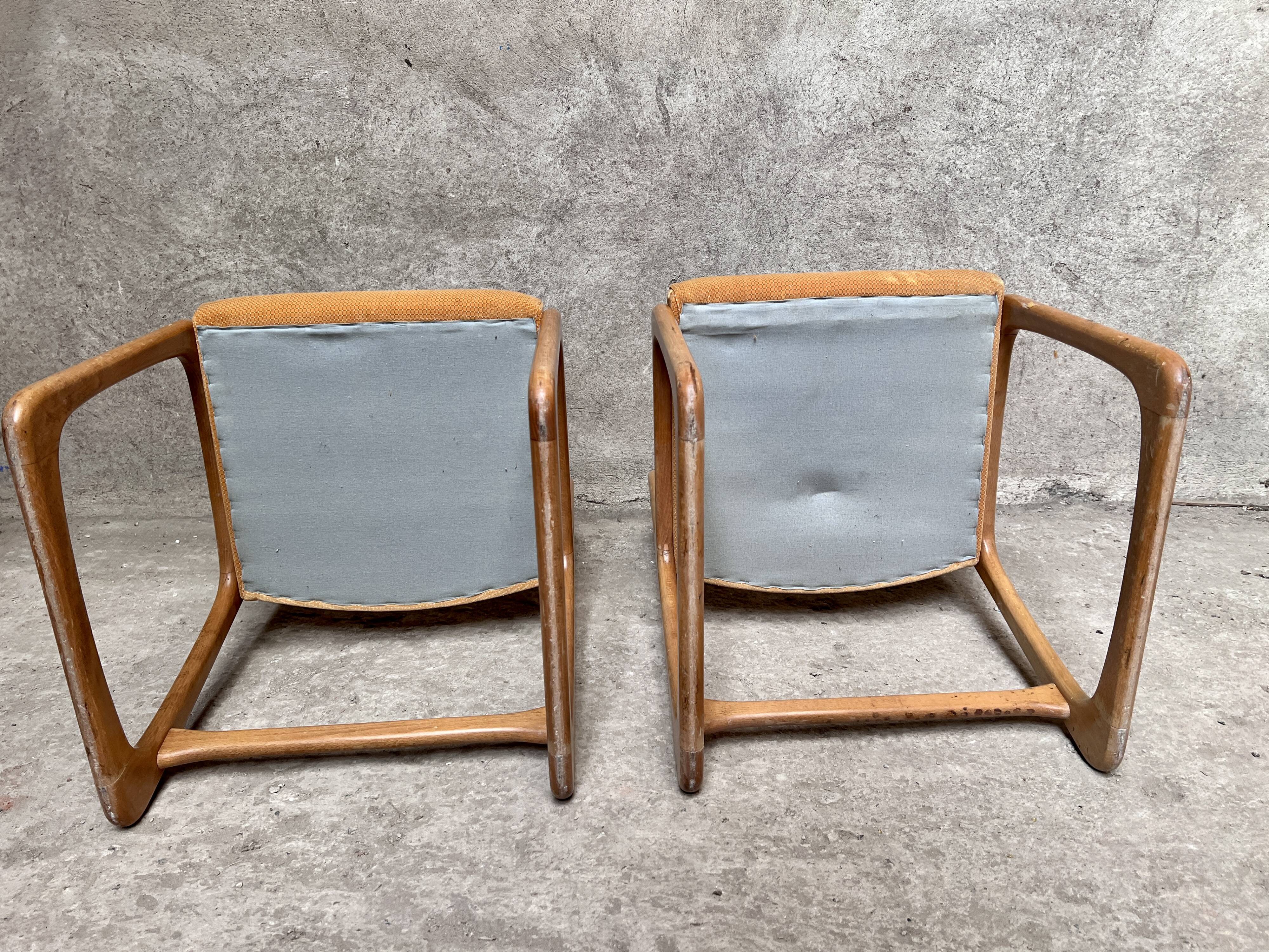 Pair of Baumann Traineau chairs