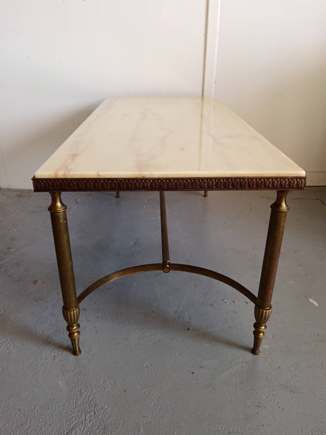 Marble and brass coffee table