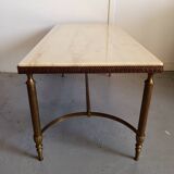 Marble and brass coffee table