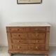 Sandblasted chest of drawers with white marble top