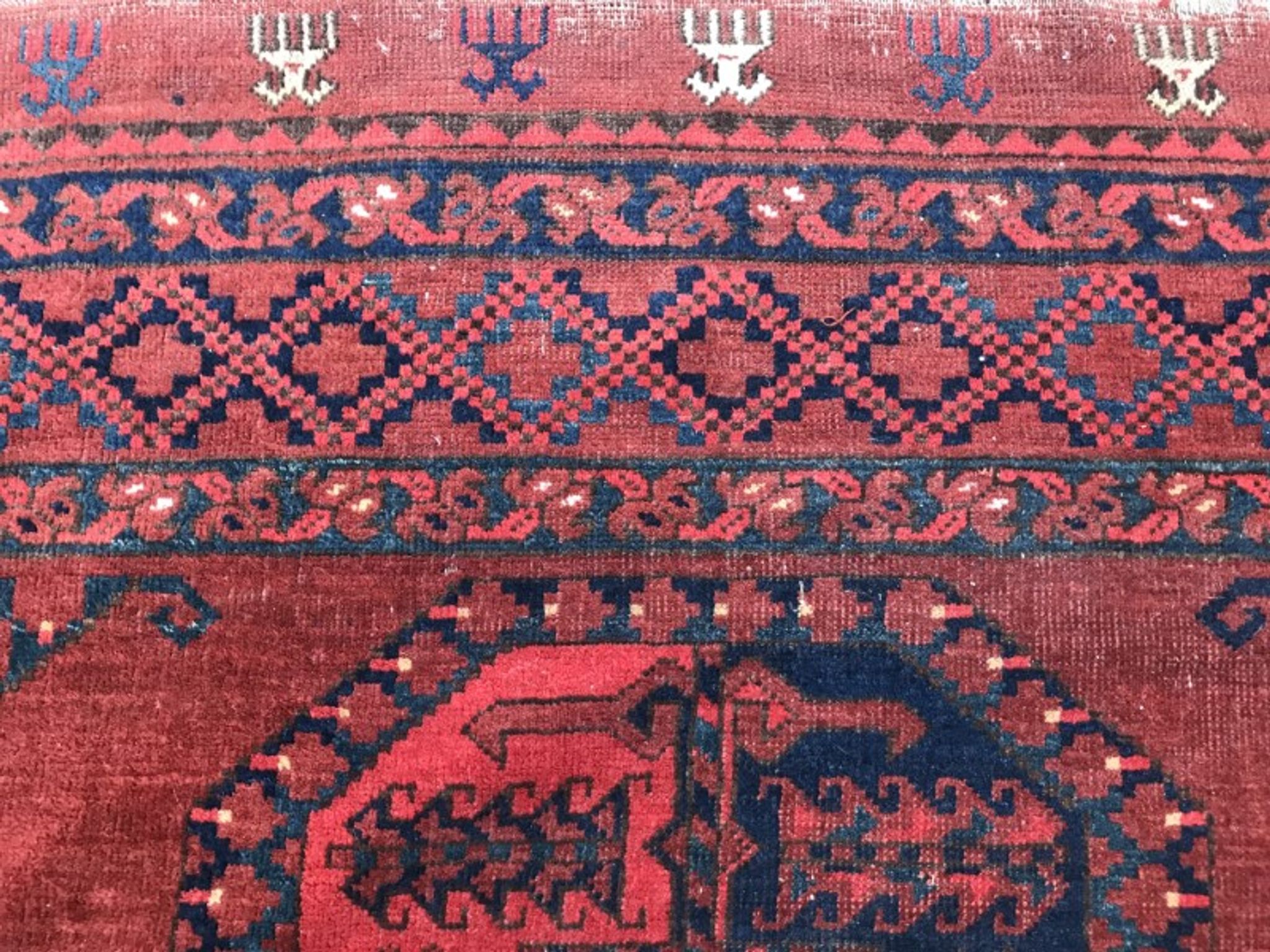 Large carpet former Turkmen afghan handmade 286 X 342 CM