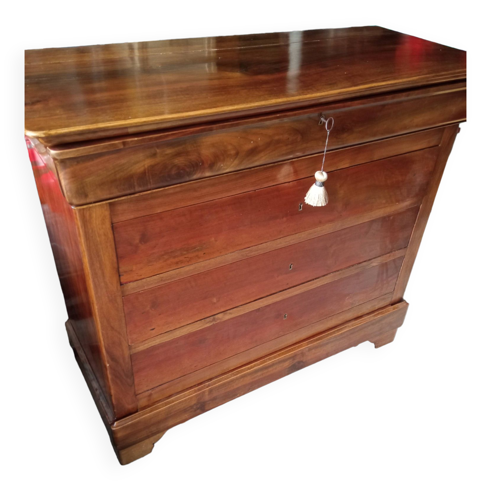 Walnut Louis Philippe writing chest of drawers