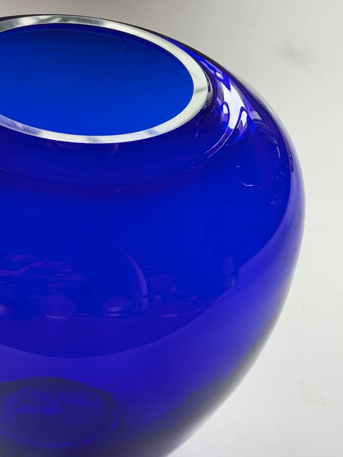 Cobalt blue blown glass vase