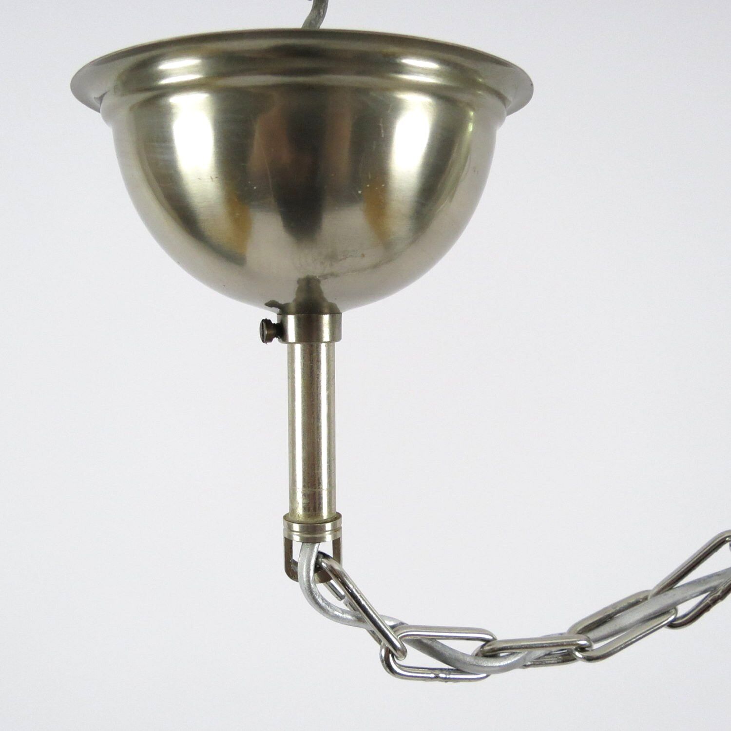 Glass and chrome metal chandelier, 1960