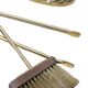 Superb solid bronze fireplace servant 3 accessories pliers, shovel, broom