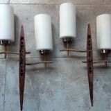 Large pair of modernist wall lights from LUNEL