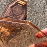Set of 2 art deco molded glass trays