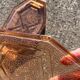 Set of 2 art deco molded glass trays