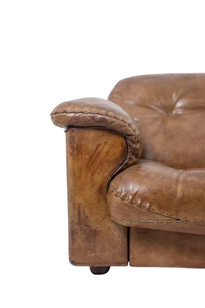 Maison De Sede. Two-seater sofa in buffalo leather. 1970s.