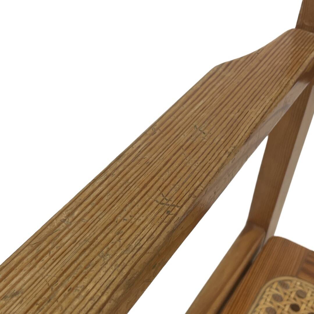 Vintage chair in webbing and pinewood from the 70s minimalist design