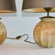 Paire de lampes de table en verre laqué faites à la main en France, années 1970