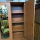 Vintage wardrobe with needle feet and 2 mirrored doors