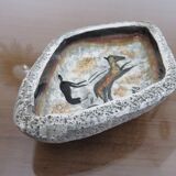 Empty ceramic rock pocket signed 60s