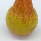 Vase soliflore orange et jaune vintage, signé