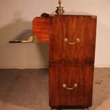 Commode militaire, de marine en acajou blond avec secrétaire, XIXème siècle