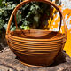 Rare wrapped rattan basket, in the style of Gabriella Crespi / Vivai del Sud.