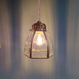Suspension design en laiton et verre transparent (5 disponibles)