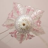 Charming Vintage Pink Flowers Murano Chandelier, 1970