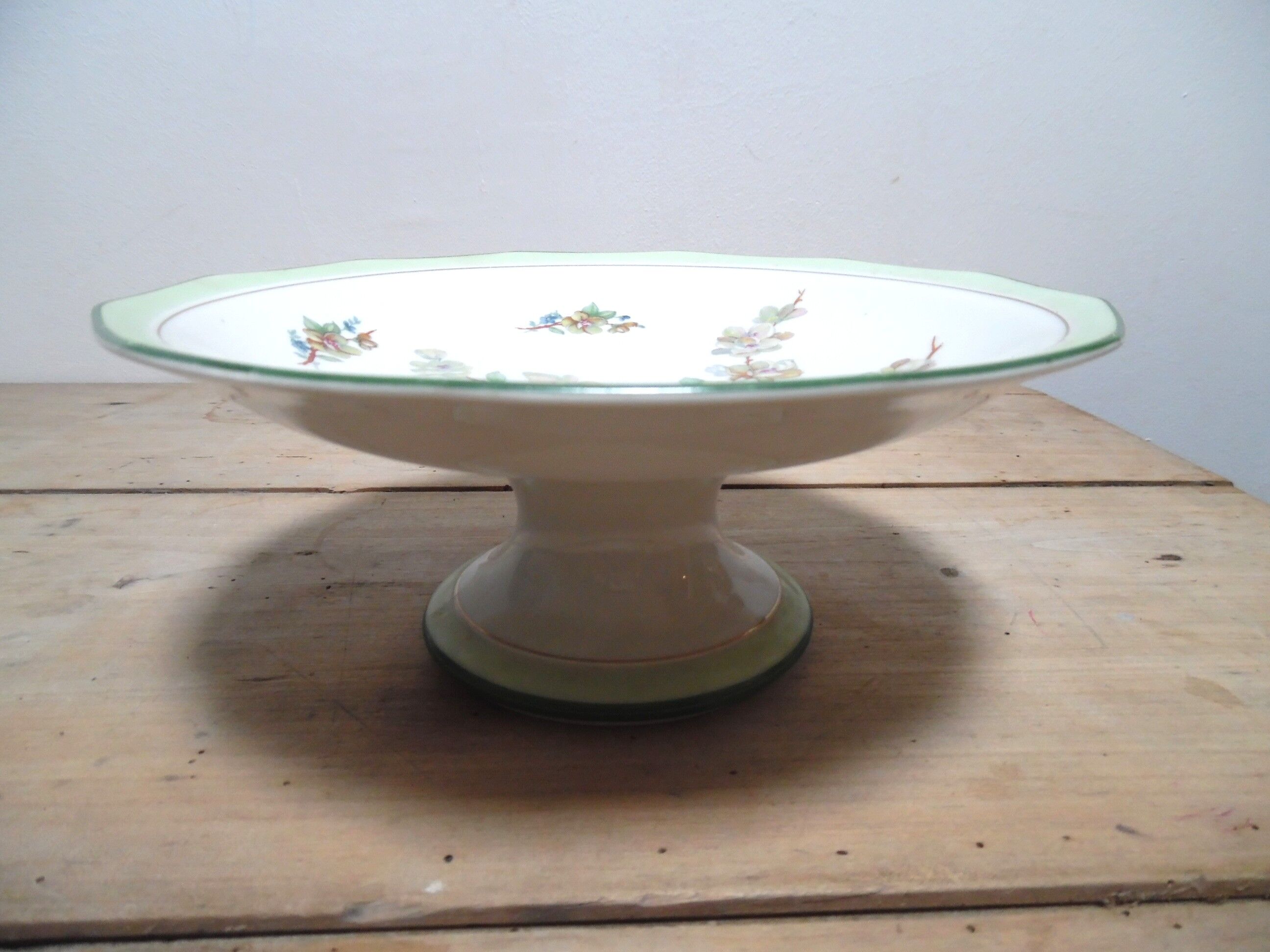 flat, old earthenware Compote