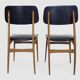 Pair of Scandinavian chairs in beech wood and skai from the 50s