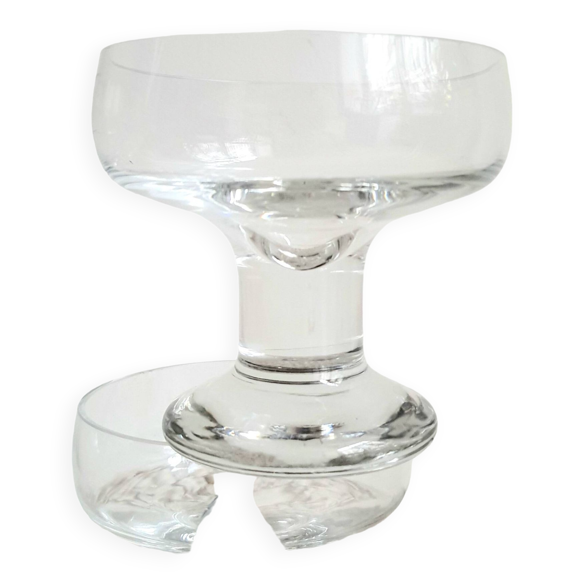 Ensemble de 6 coupes à champagne en verre  par Codec Vintage des années 70