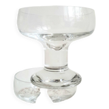 Set of 6 glass champagne glasses by Codec Vintage from the 70s