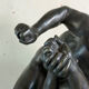 Large bronze after the antique preserved in the Uffizi in Florence, the wrestlers around 1880.