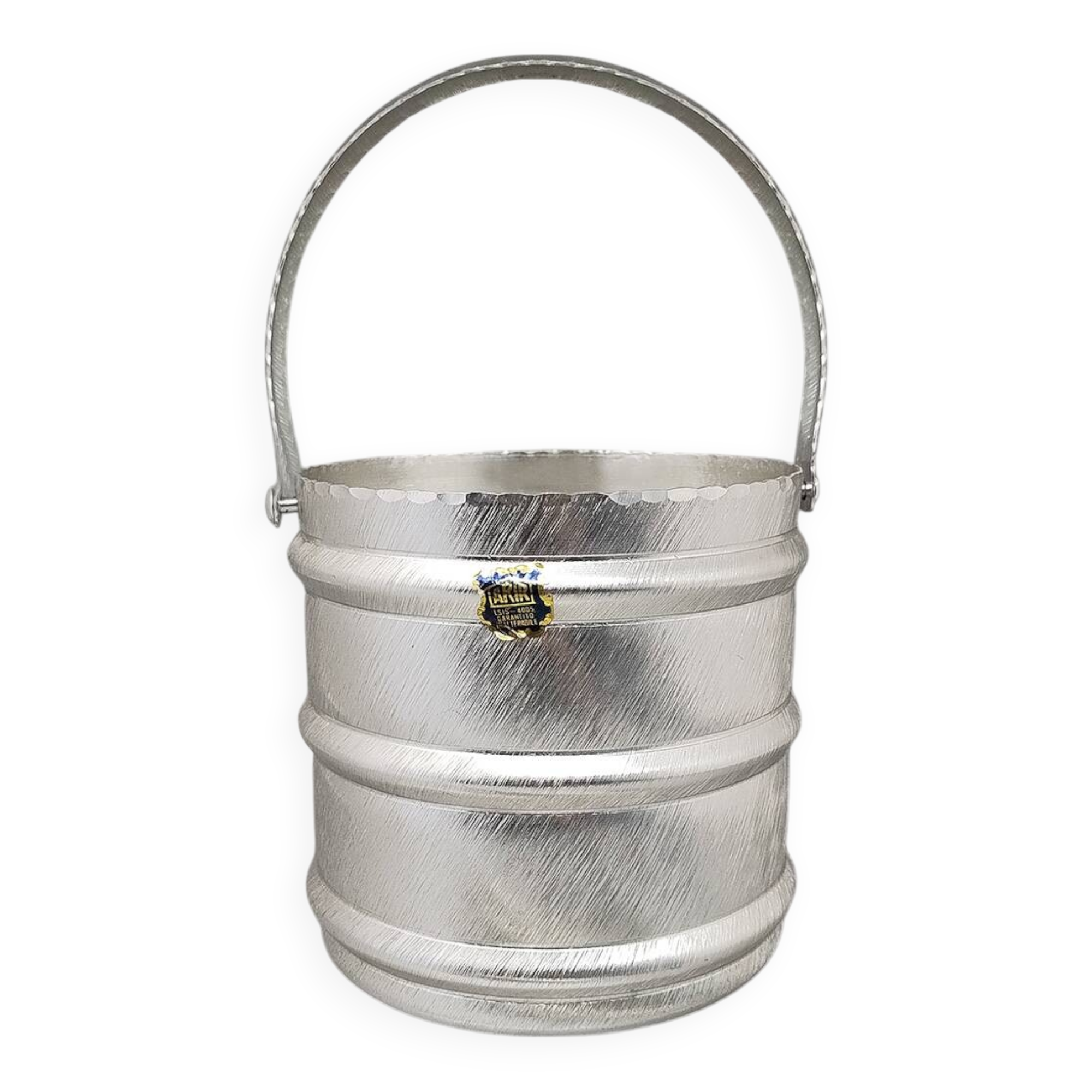 1960s Elegant Champagne Ice Bucket by Arir in Aluminium. Made in Italy