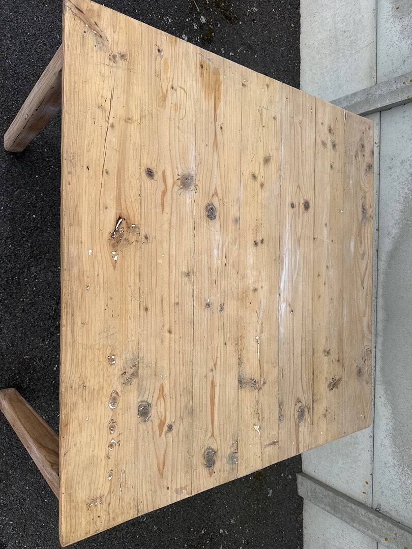 Farm table – vintage – table – rustic raw wood