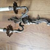 Paire d'applique en bronze de style louis xv rocaille
