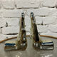 Pair of chrome ceramic hand bookends from the 70s and 80s