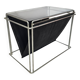 Max Sauze studio - side table - magazine rack - metal - glass - 70s