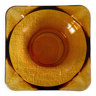 Vintage amber glass ashtray Duralex Saint Gobain