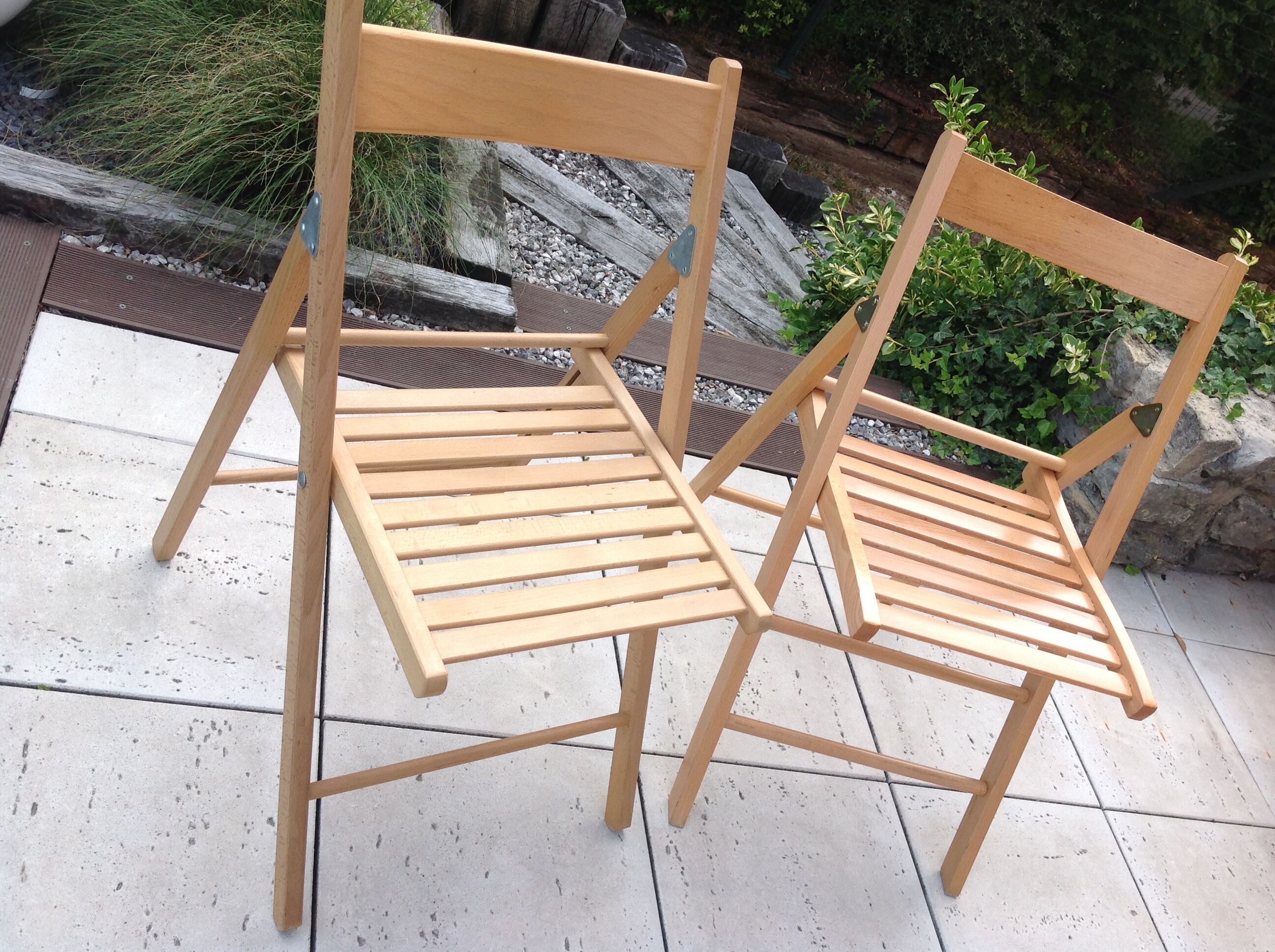 Pair of folding chairs Scandinavian style 70s