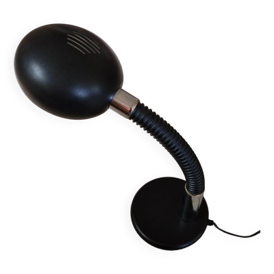 Lampe de bureau articulée gamma lux italie noir et chrome 1970