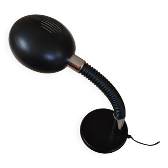 Lampe de bureau articulée gamma lux italie noir et chrome 1970