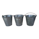 Set of 3 zinc buckets
