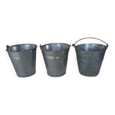 Set of 3 zinc buckets