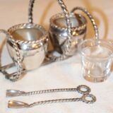 Silver-plated metal salt and pepper shakers