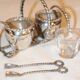 Silver-plated metal salt and pepper shakers