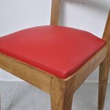 4 Chaises en chêne massif 1950