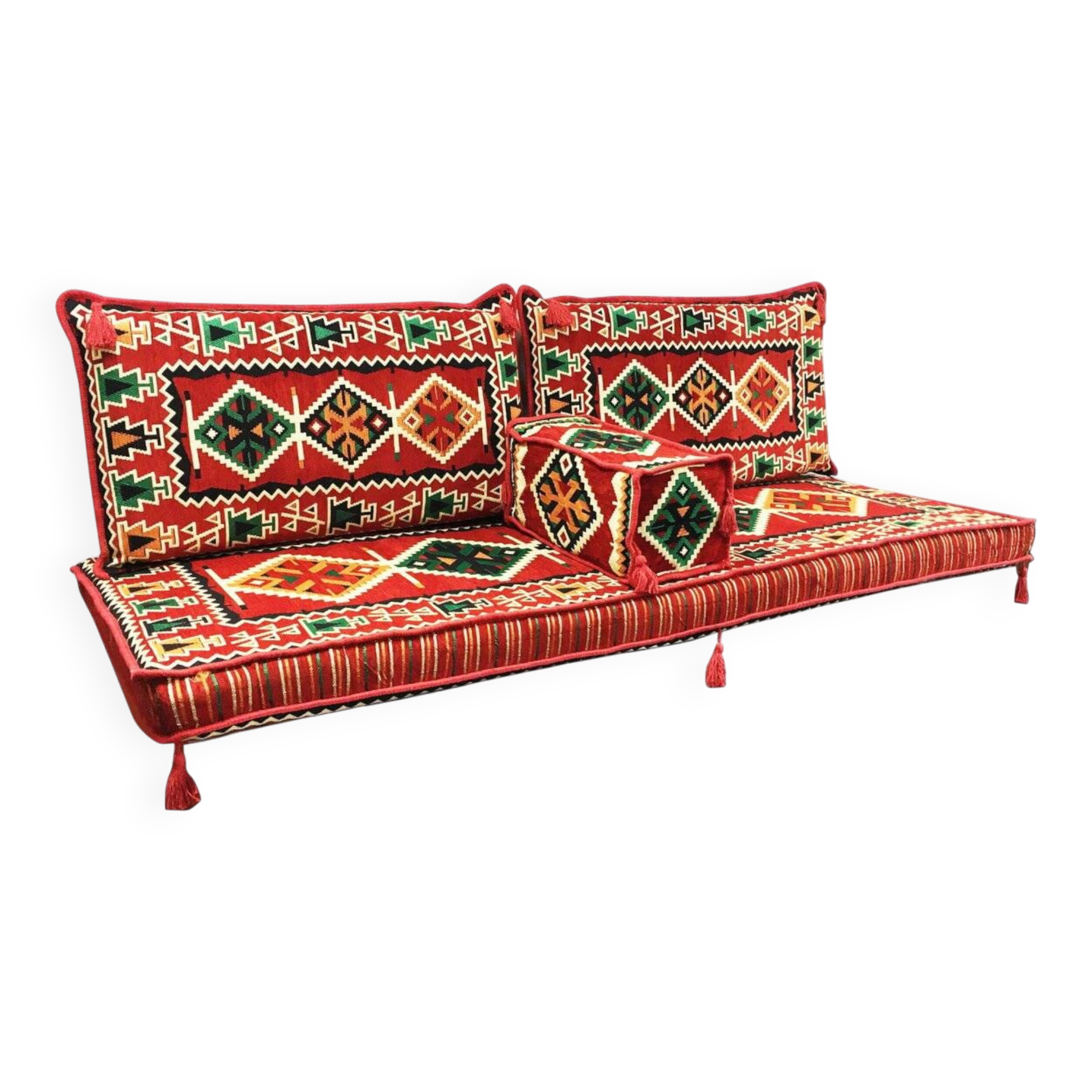 Ethnic Sofa, Living Room Floor Sofa, Red Sofa Seating