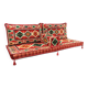 Ethnic Sofa, Living Room Floor Sofa, Red Sofa Seating