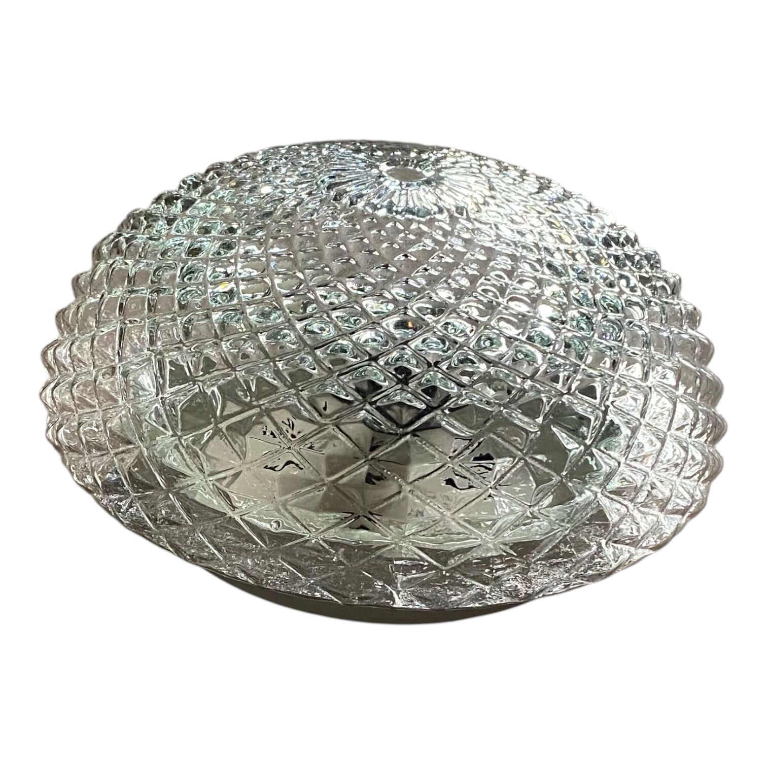 Vintage wall light ceiling fixture transparent glass 1970s 1980s