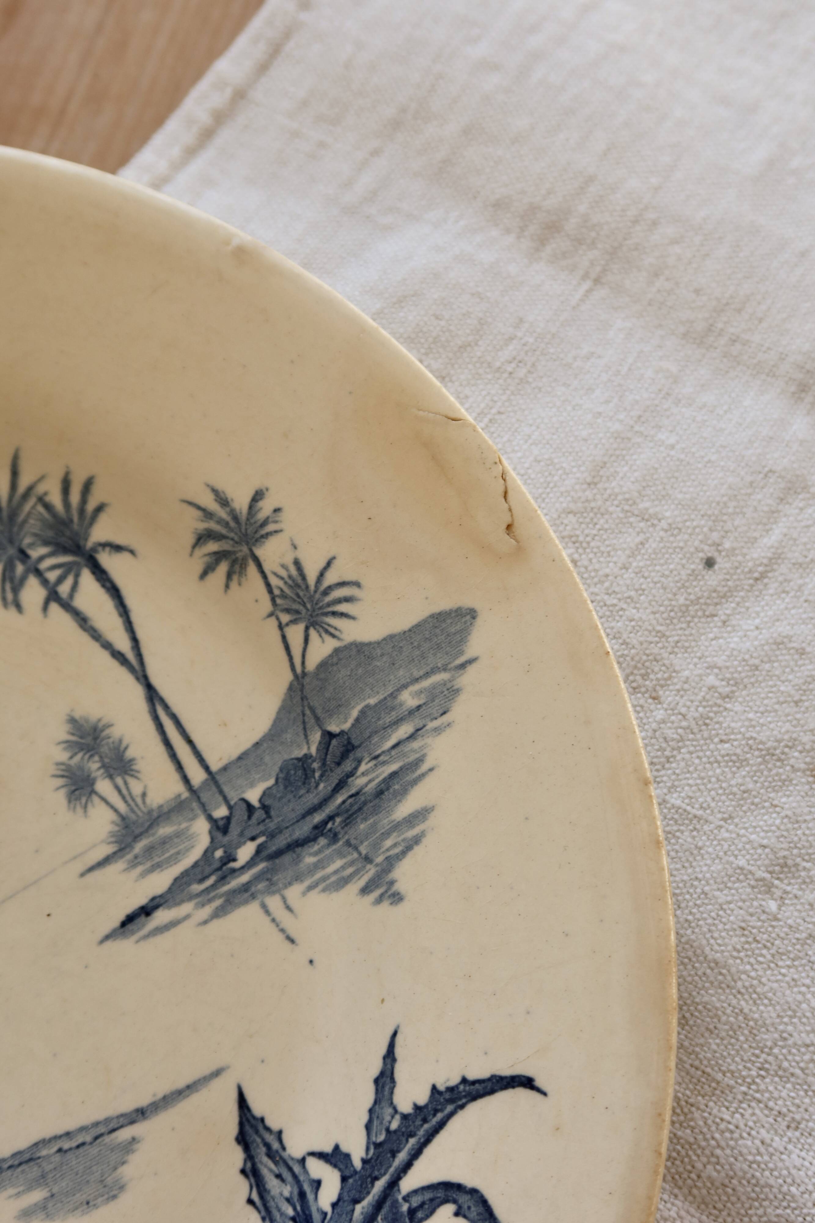 Antique Gien plate "Views of the East" – Ironstone